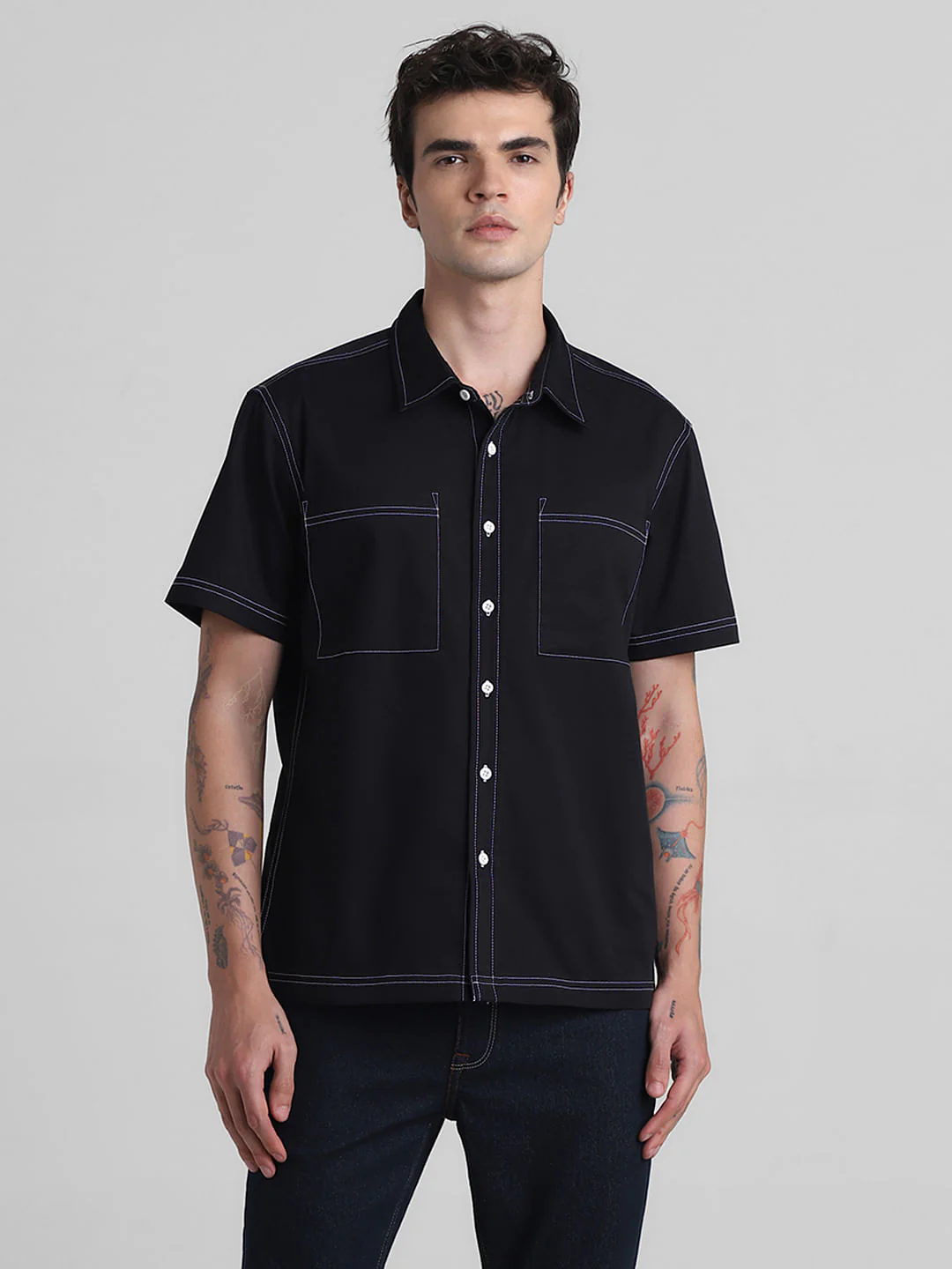 Black Oversized Short Sleeves Shirt - Image 2