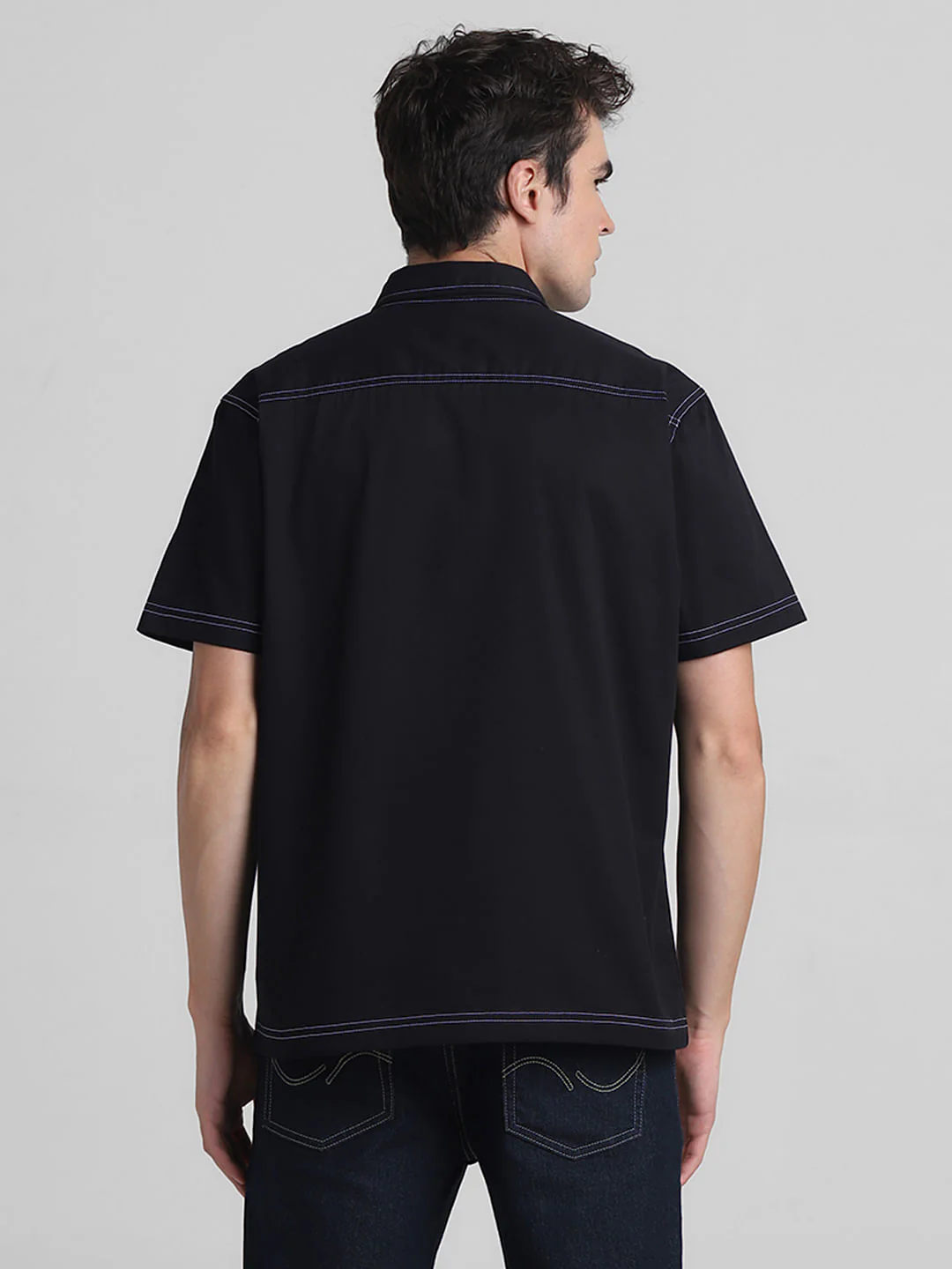 Black Oversized Short Sleeves Shirt - Image 4
