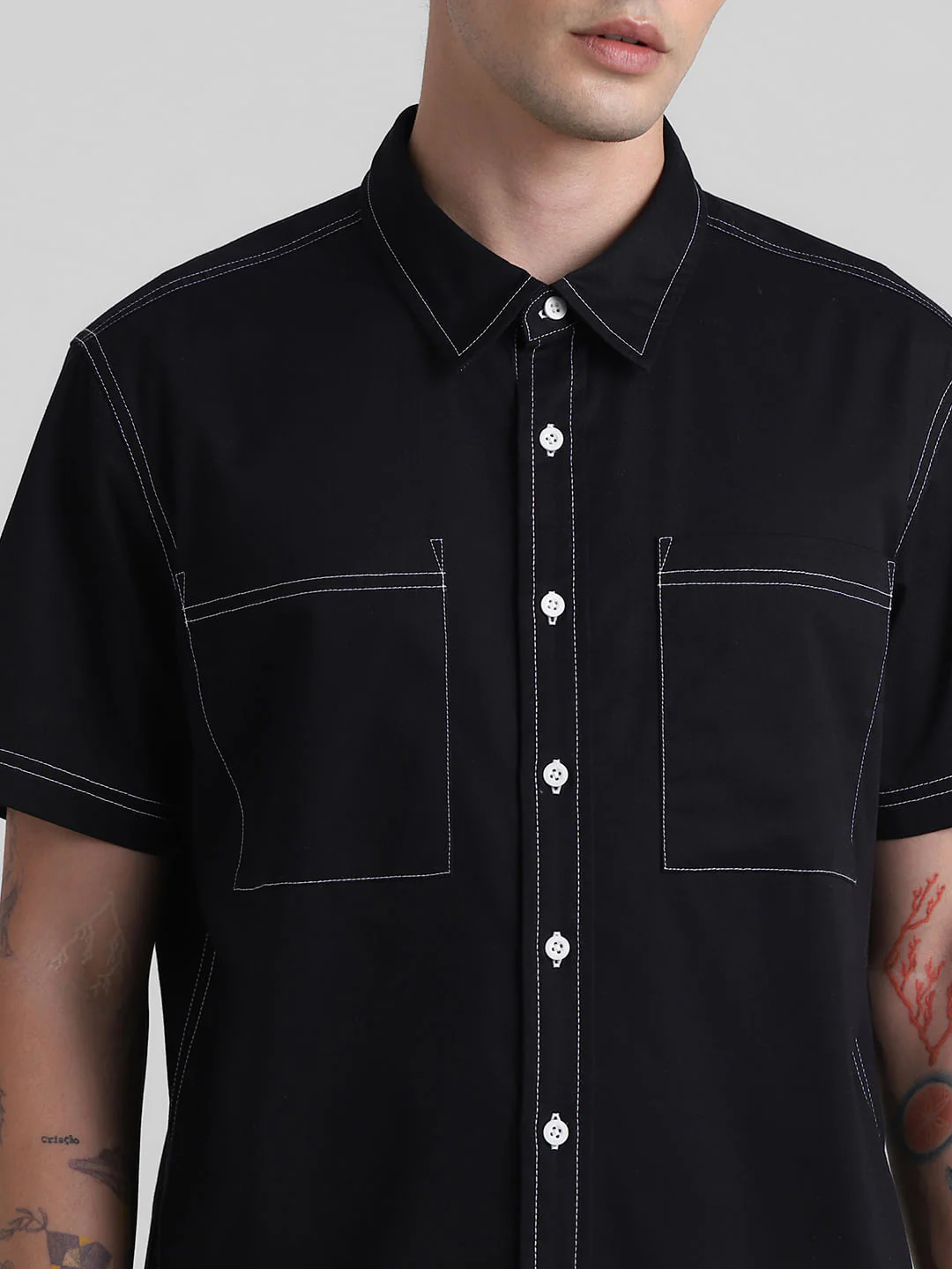 Black Oversized Short Sleeves Shirt - Image 5