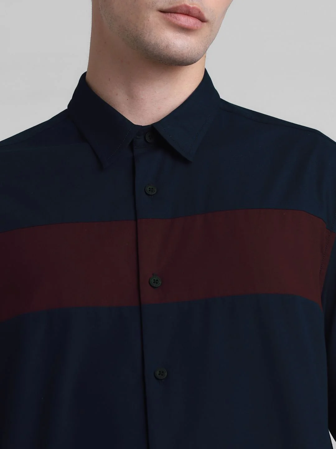 Dark Blue Cotton Full Sleeves Shirt - Image 5
