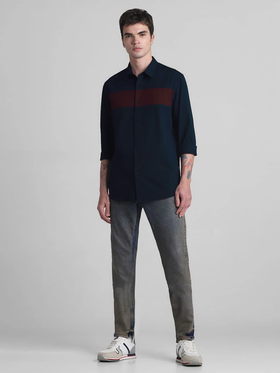 Dark Blue Cotton Full Sleeves Shirt - Image 6