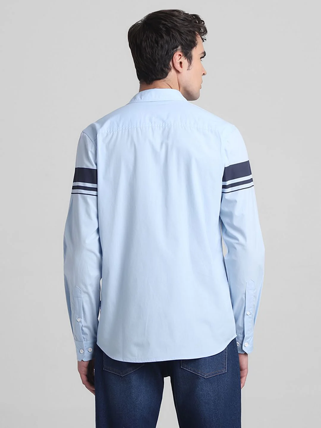 Light Blue Cotton Full Sleeves Shirt - Image 4