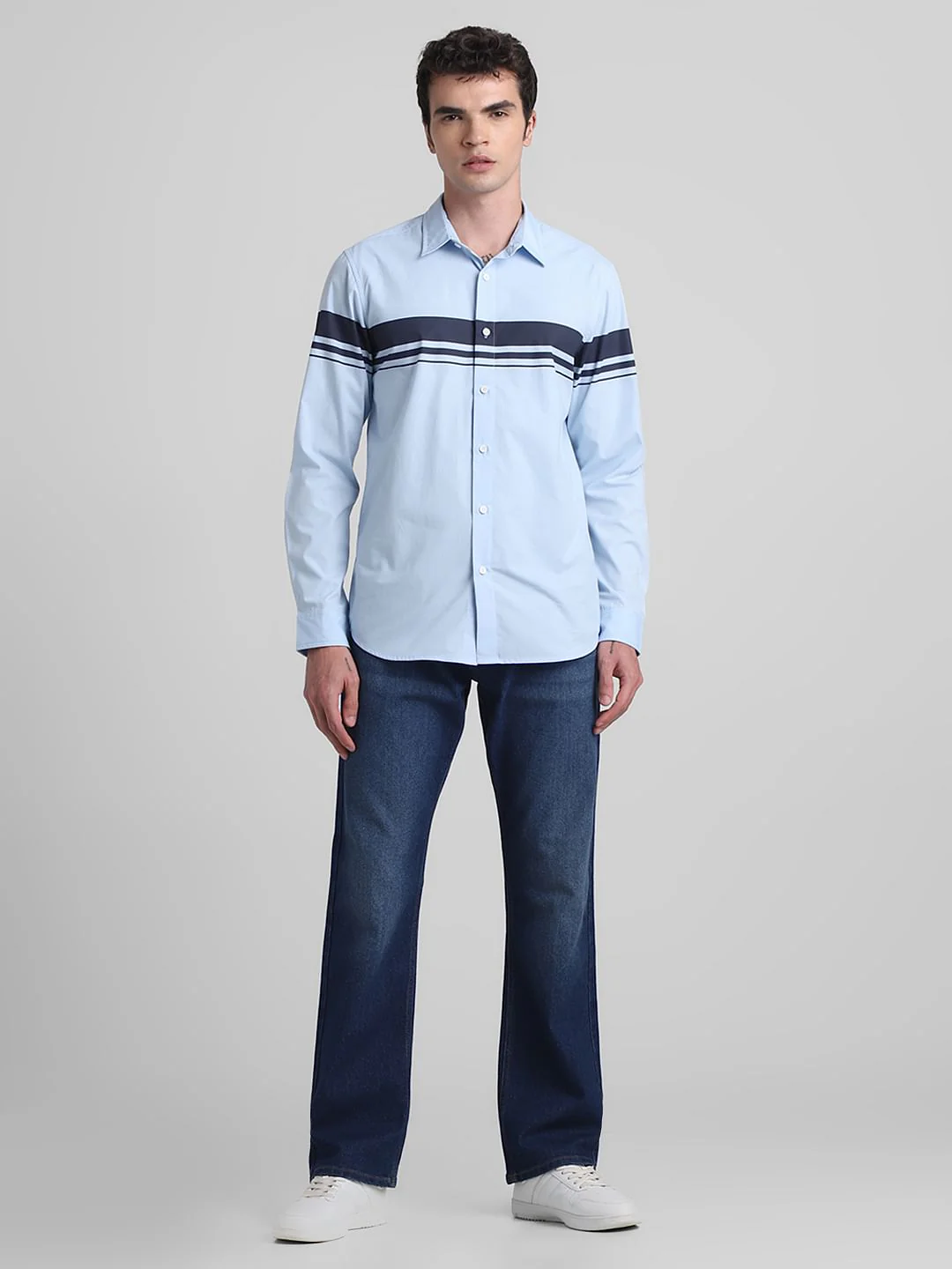 Light Blue Cotton Full Sleeves Shirt - Image 6