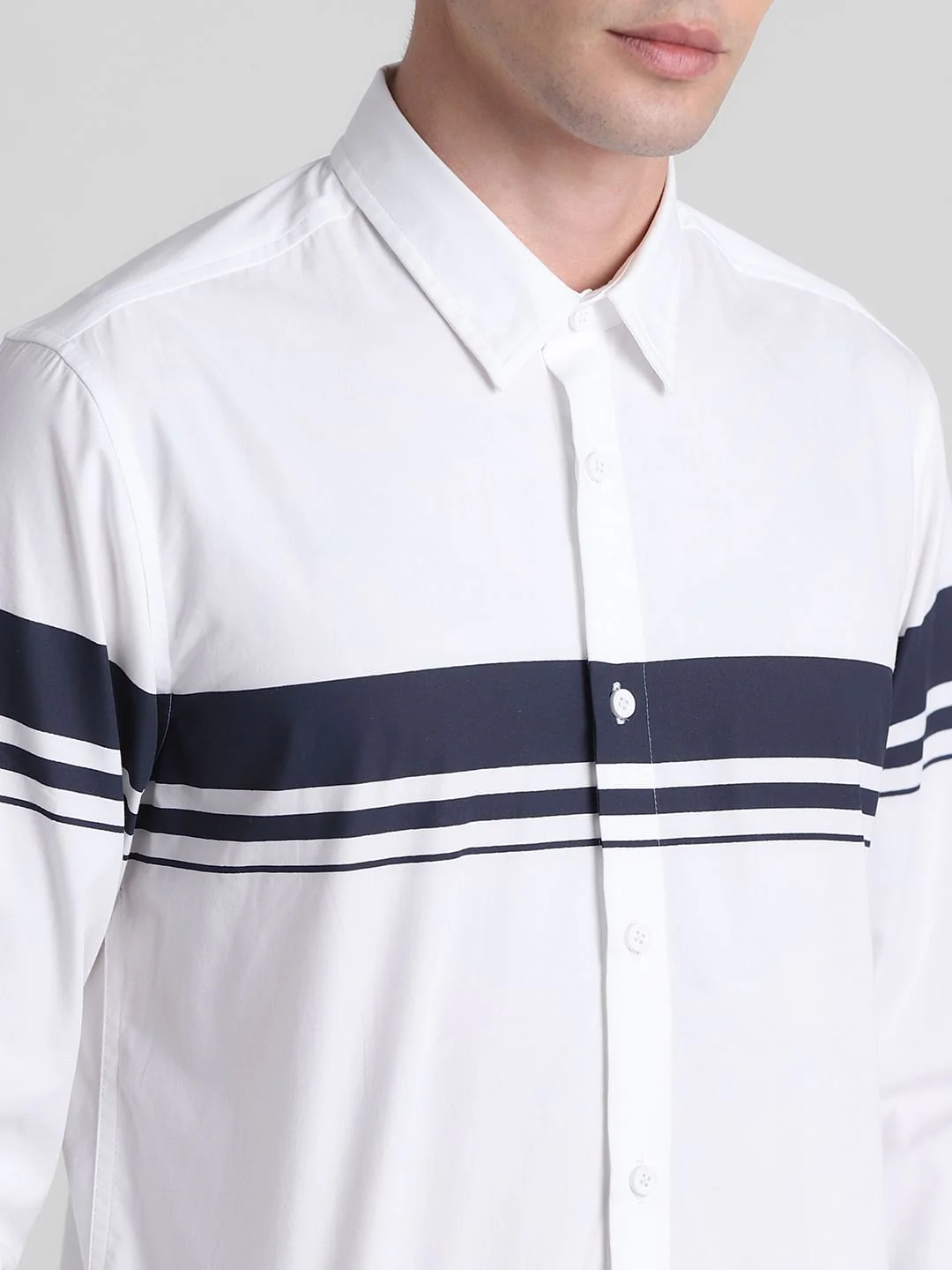 White Cotton Full Sleeves Shirt - Image 5