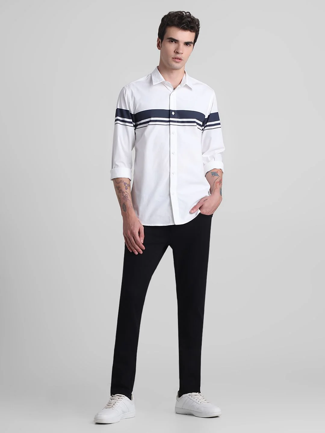 White Cotton Full Sleeves Shirt - Image 6