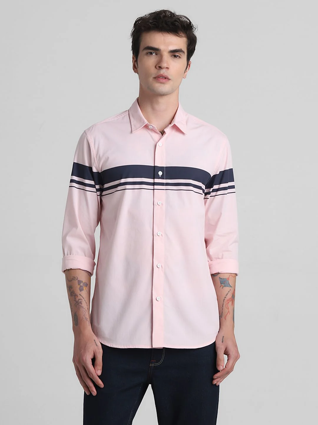 Pink Printed Full Sleeves Shirt - Image 2