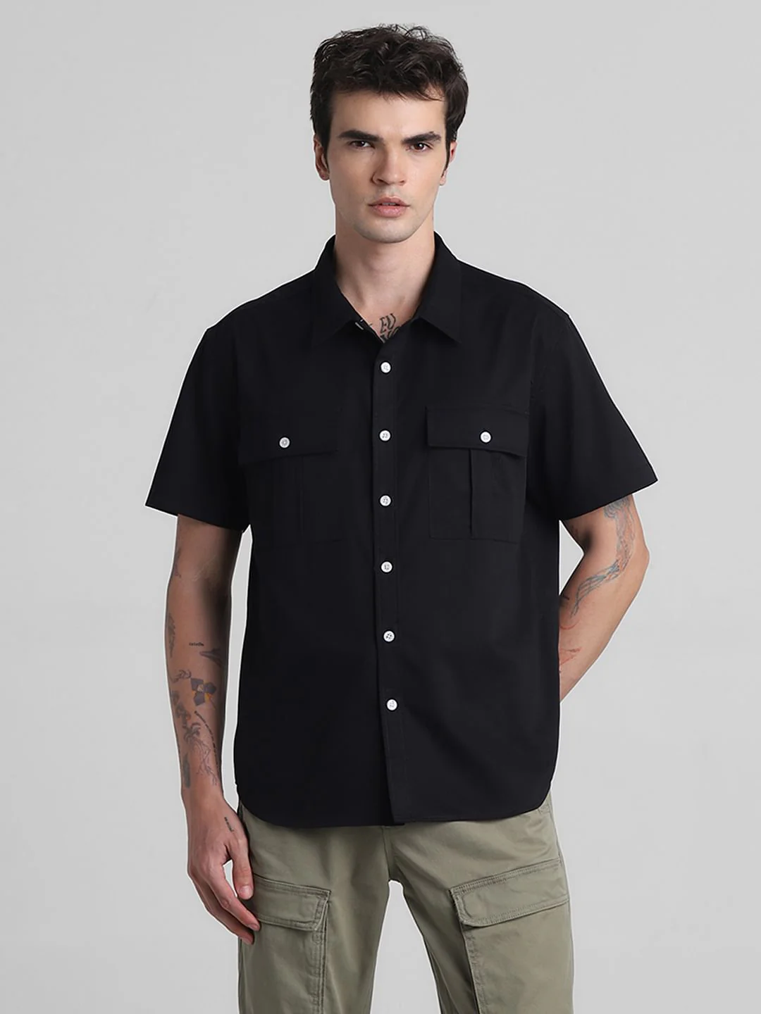 Black Oversized Short Sleeves Shirt - Image 2