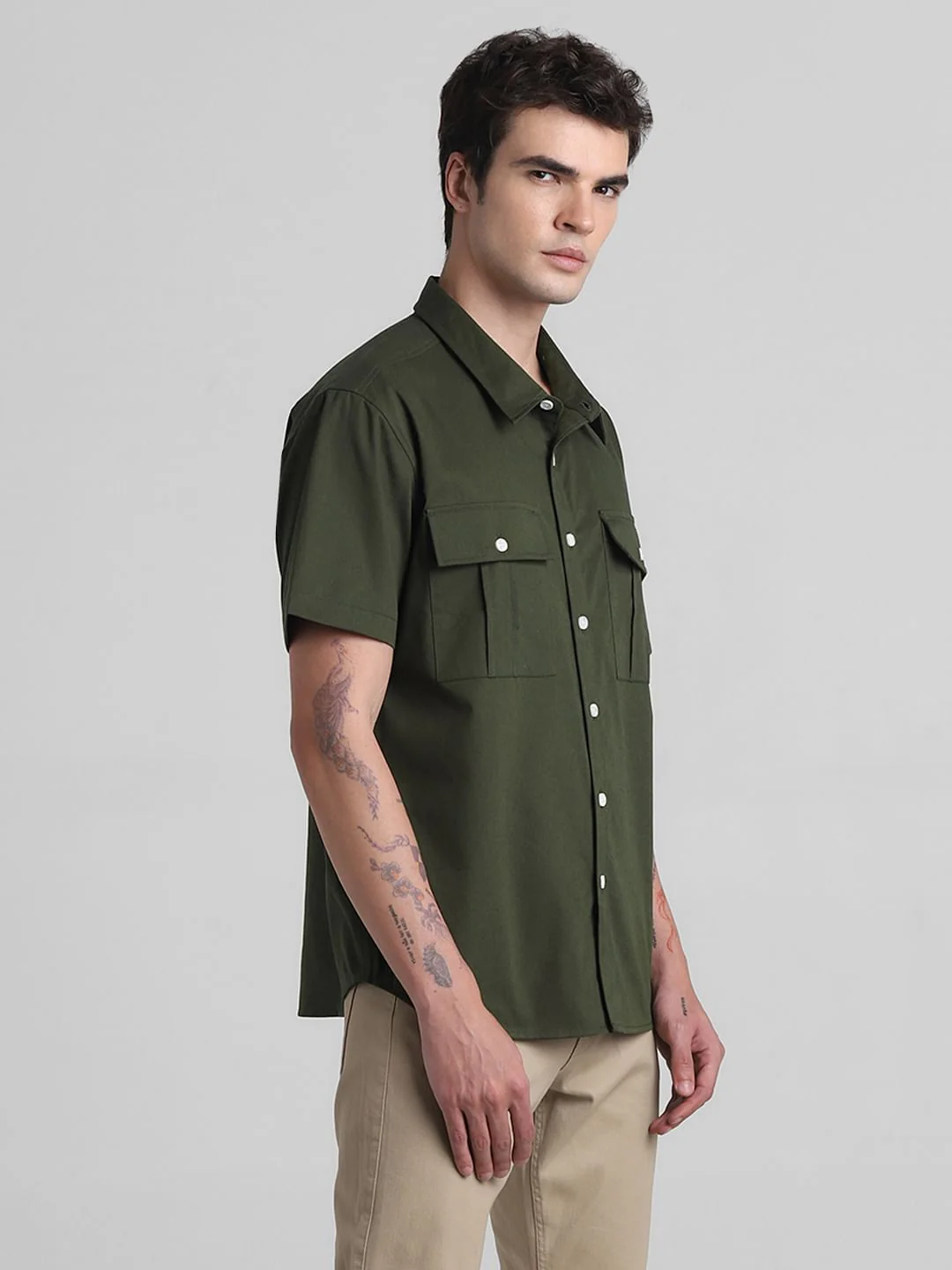 Green Oversized Short Sleeves Shirt - Image 3