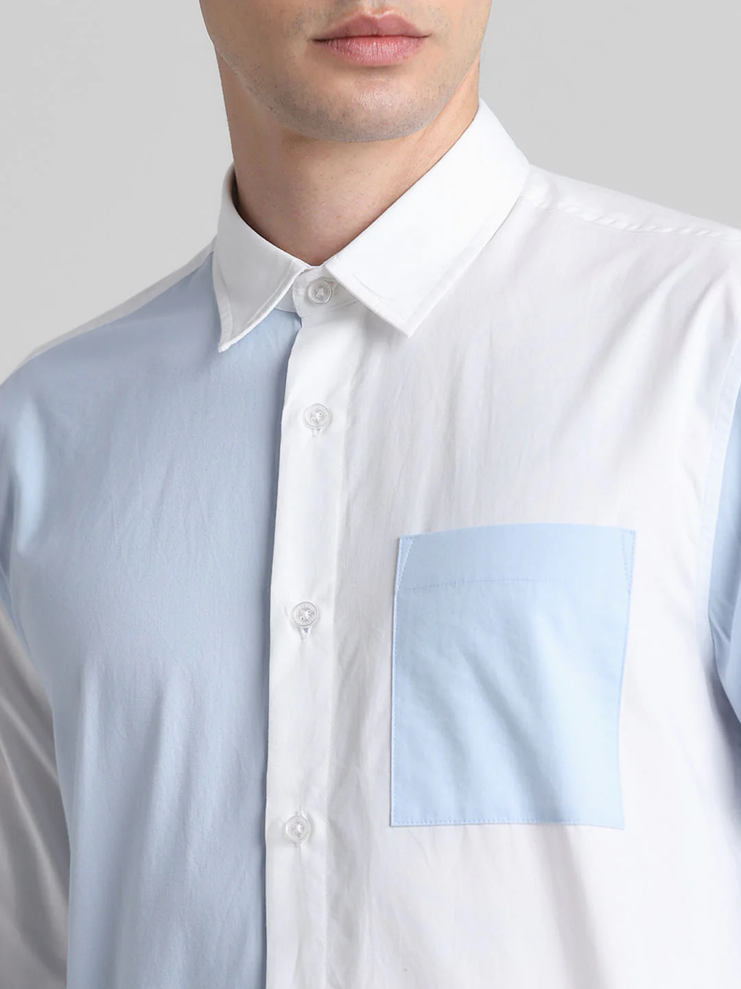 Blue Colourblocked Full Sleeves Shirt - Image 5