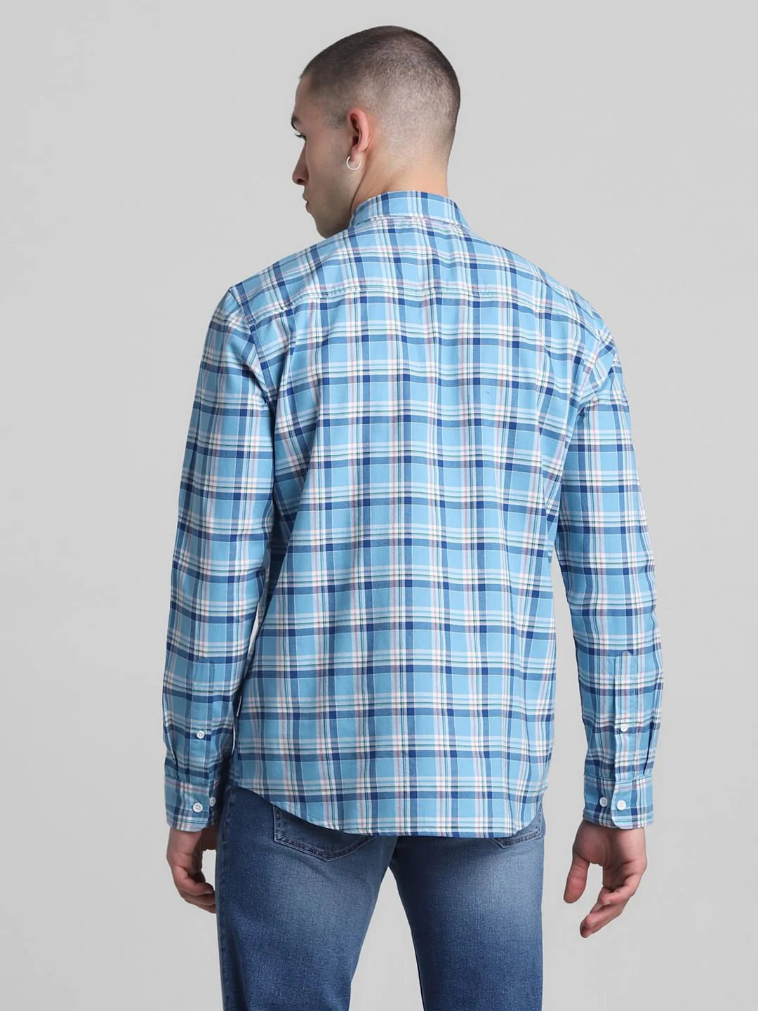 Light Blue Check Full Sleeves Shirt - Image 4
