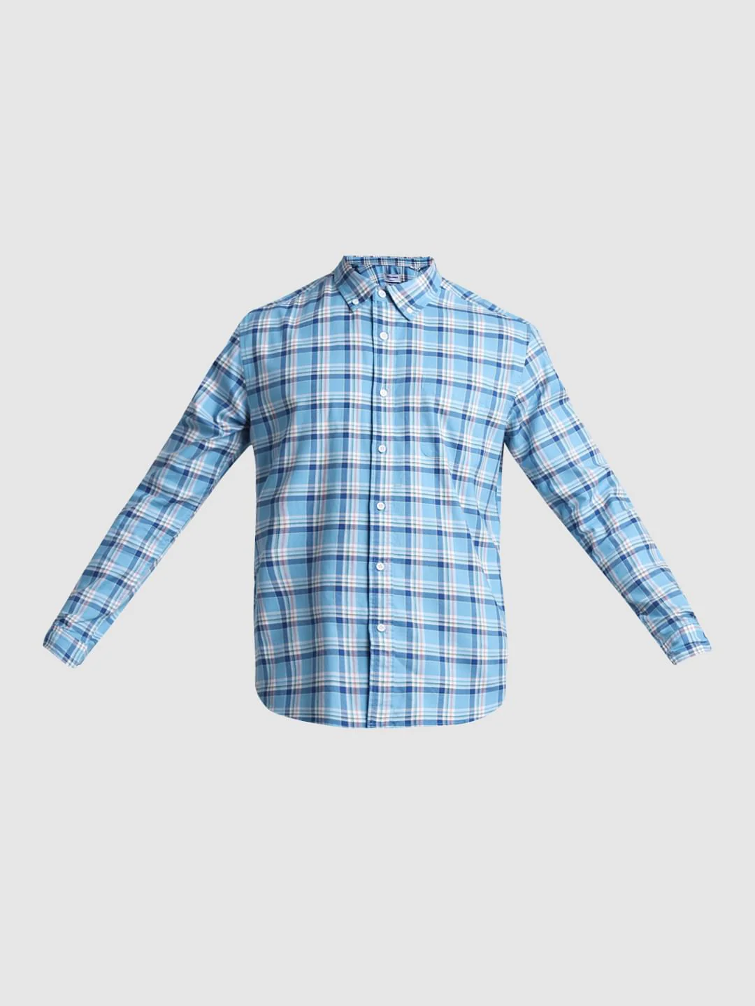 Light Blue Check Full Sleeves Shirt - Image 7