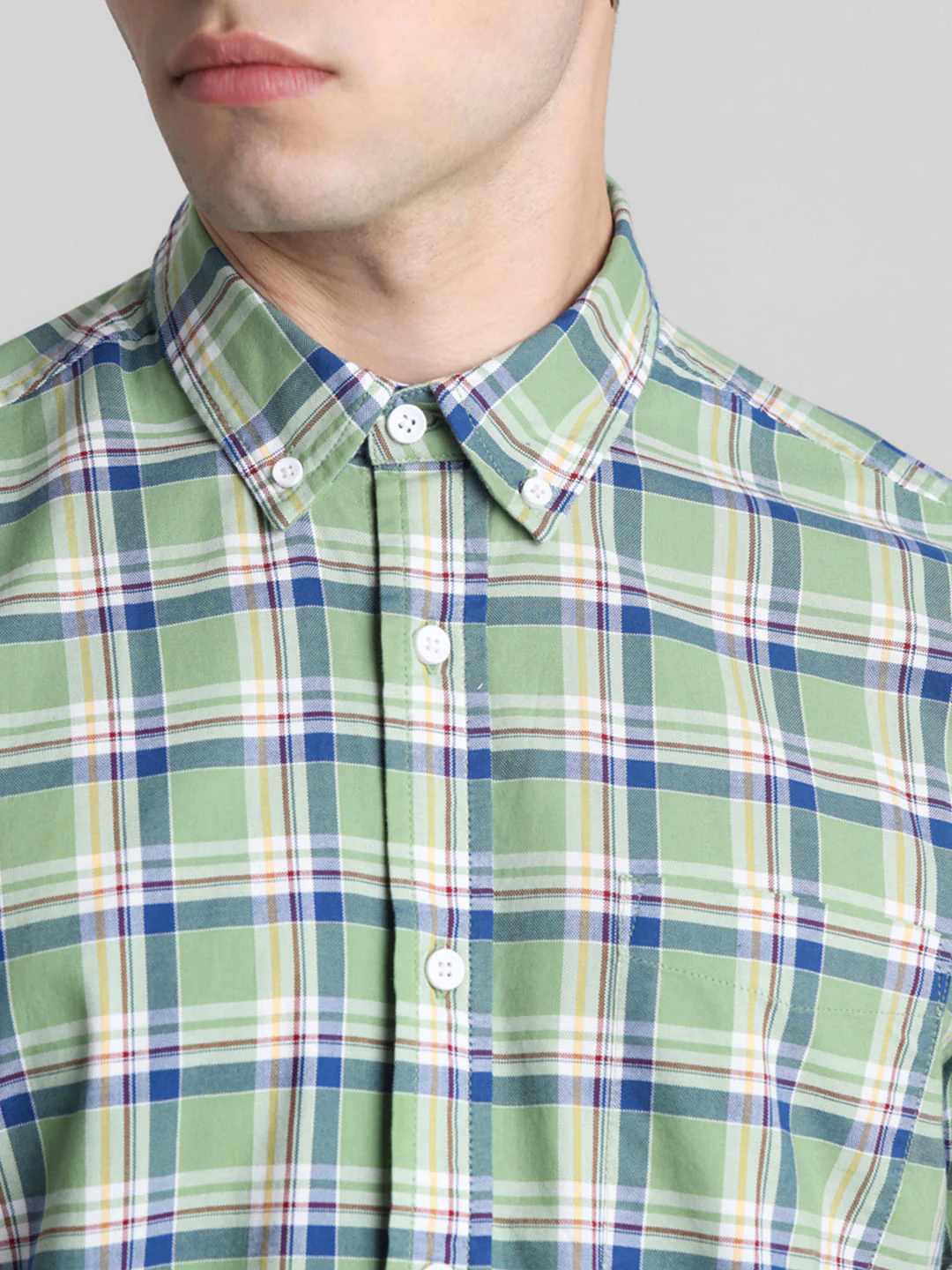 Light Green Check Full Sleeves Shirt - Image 5