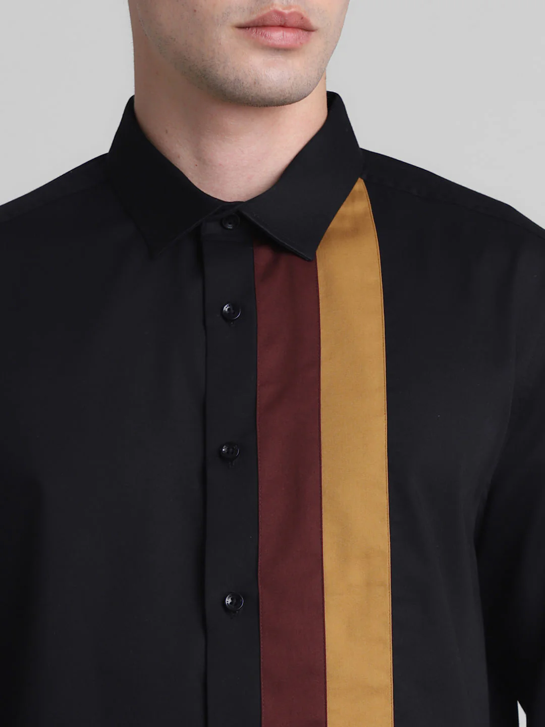 Black Printed Full Sleeves Shirt - Image 5