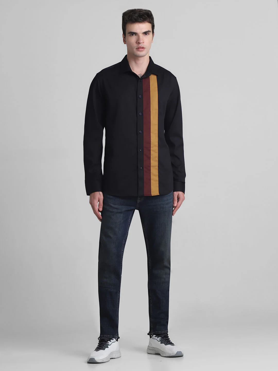Black Printed Full Sleeves Shirt - Image 6