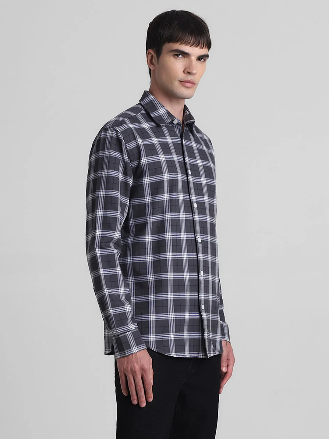 Grey Check Full Sleeves Shirt - Image 3