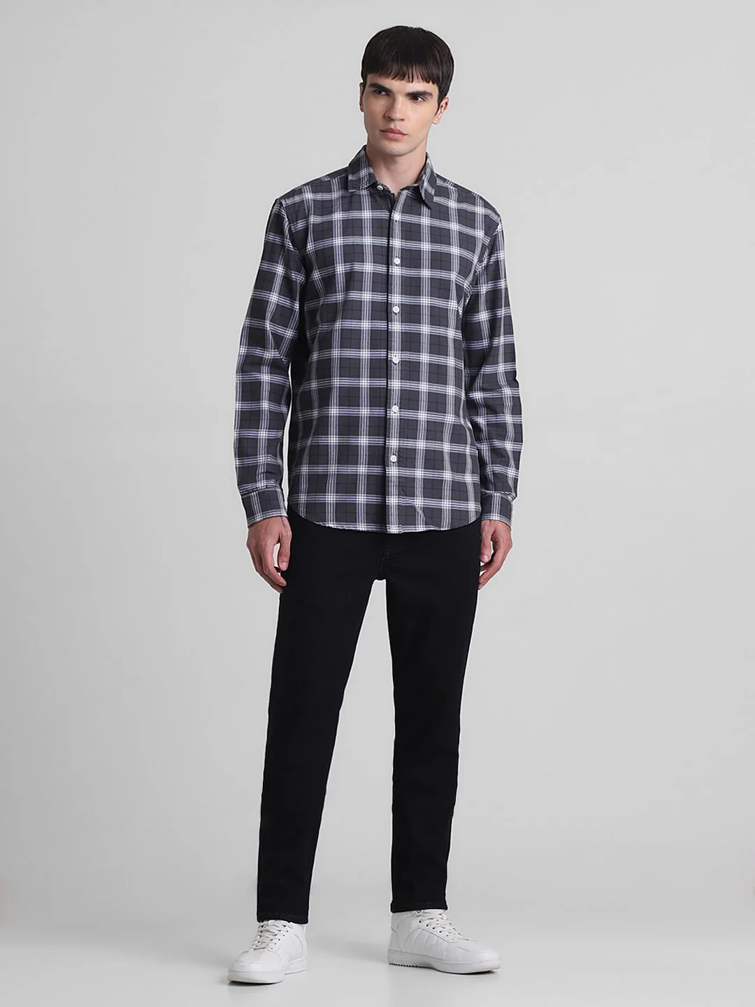 Grey Check Full Sleeves Shirt - Image 6