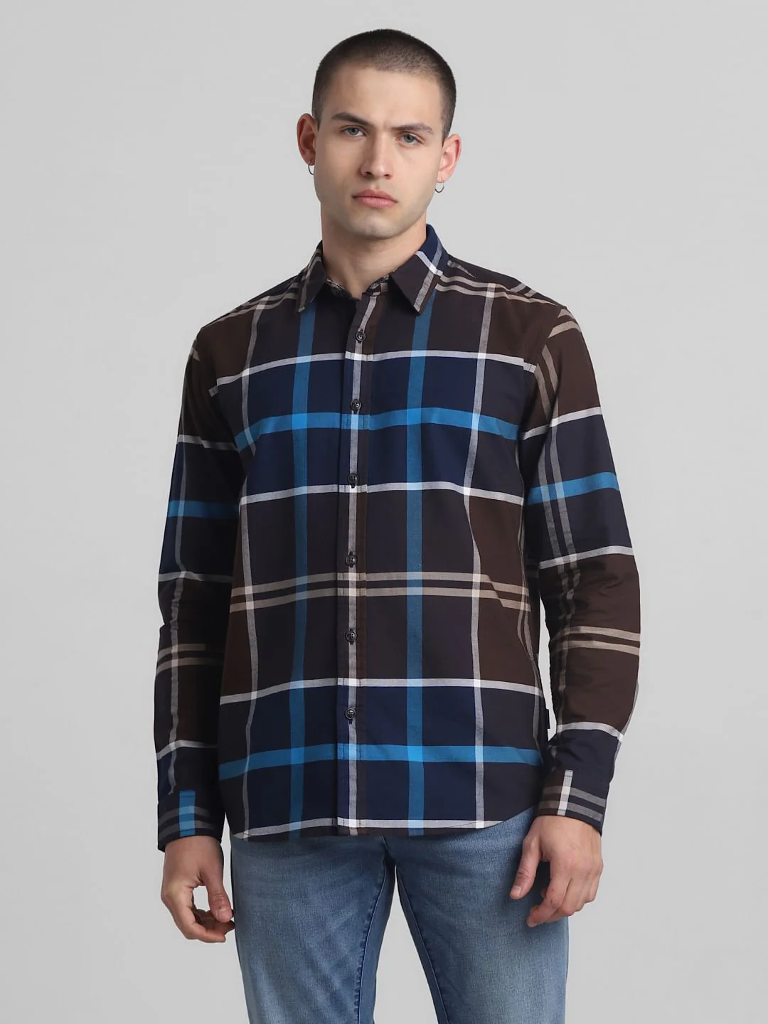 Brown Check Full Sleeves Shirt - Image 2