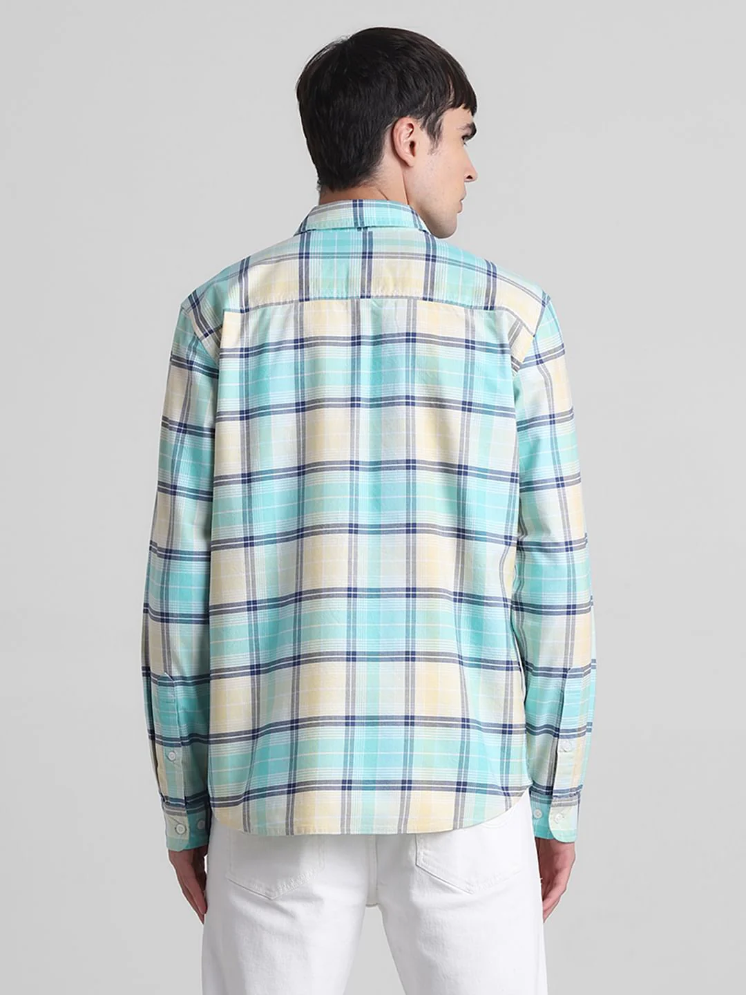 Light Green Check Full Sleeves Shirt - Image 4