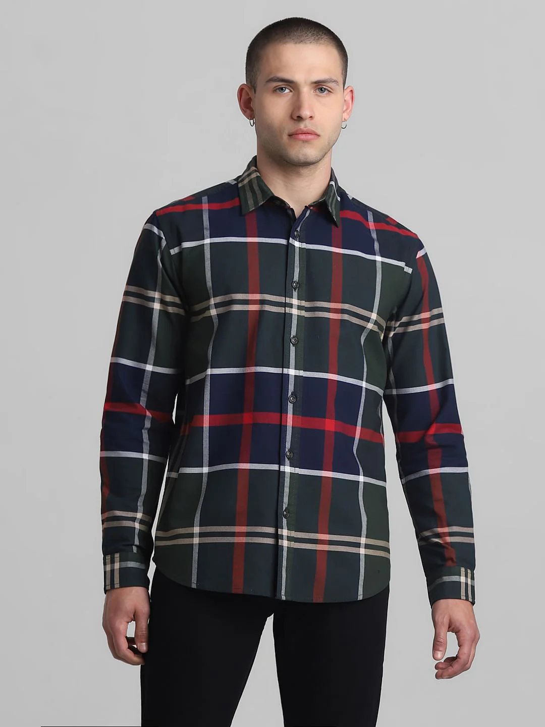 Green Check Full Sleeves Shirt - Image 2