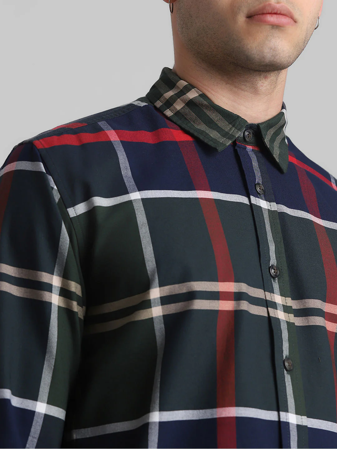 Green Check Full Sleeves Shirt - Image 5