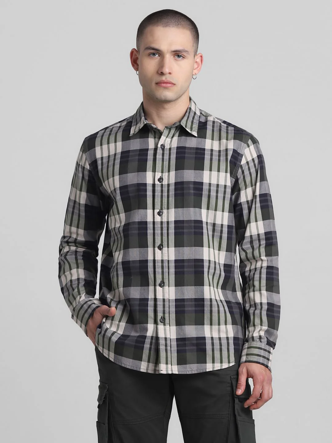 Green Check Full Sleeves Shirt - Image 2