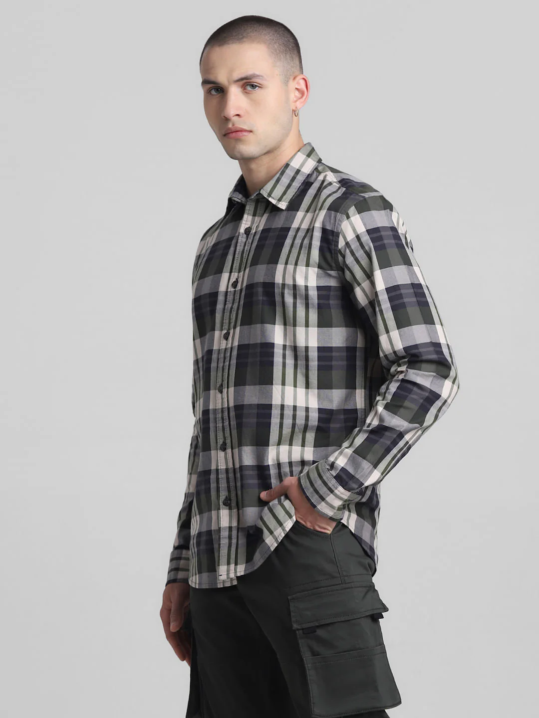 Green Check Full Sleeves Shirt - Image 3