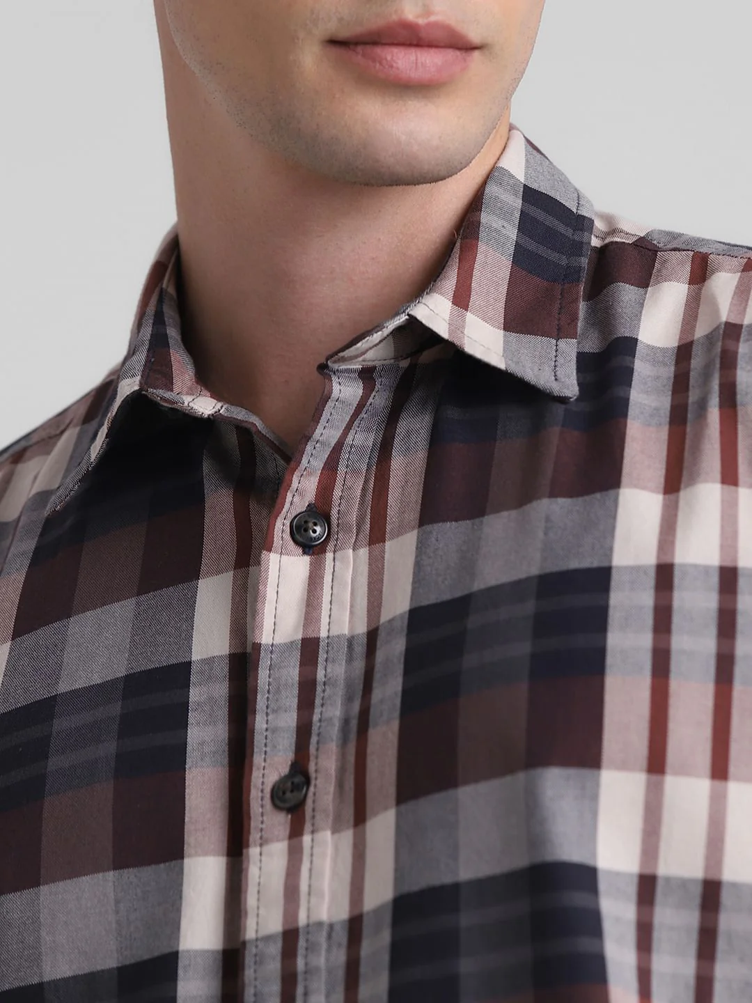 Brown Check Full Sleeves Shirt - Image 5
