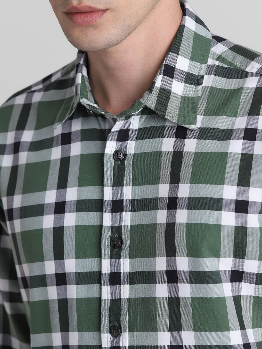 Green Check Full Sleeves Shirt - Image 5
