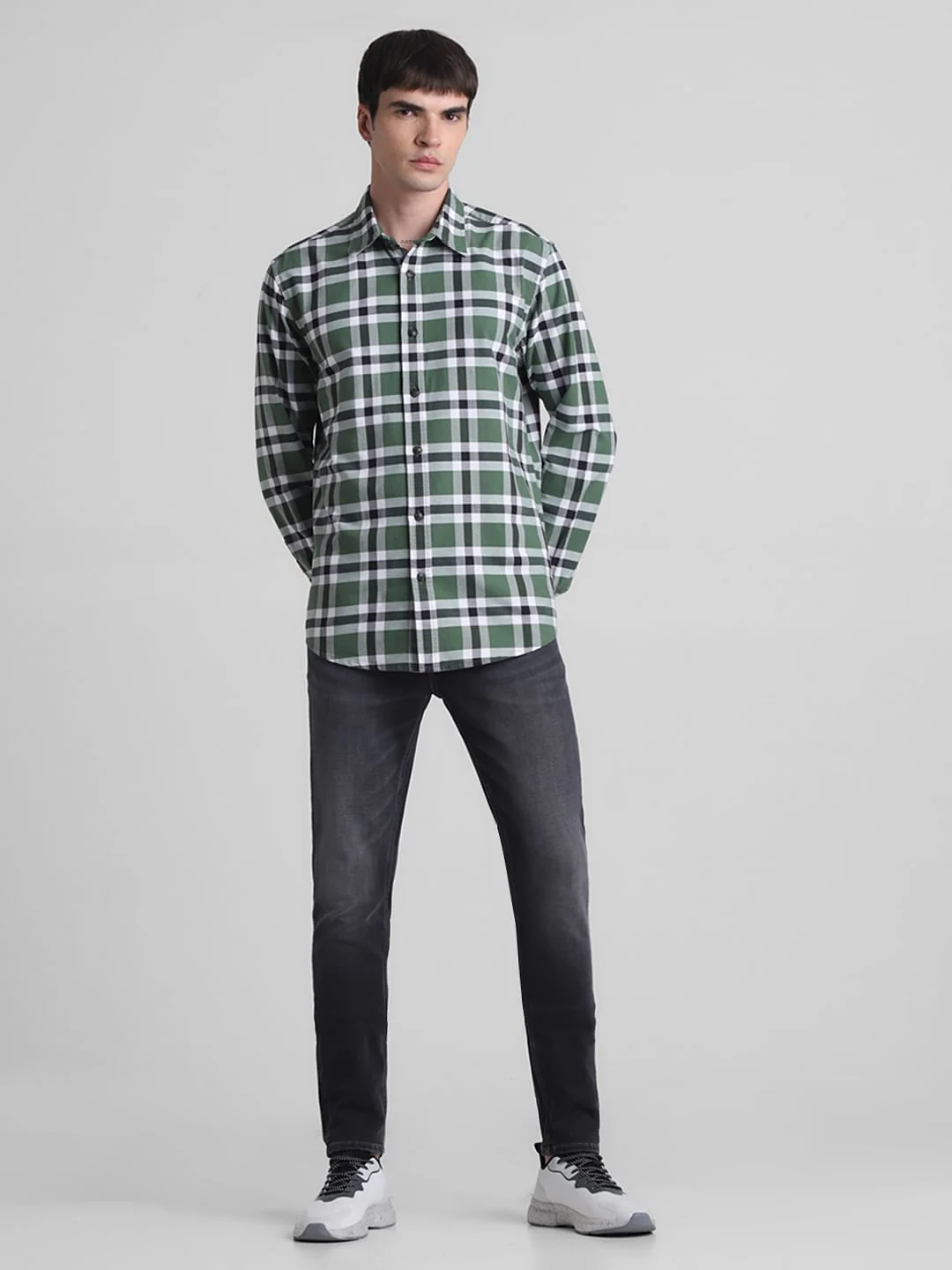 Green Check Full Sleeves Shirt - Image 6