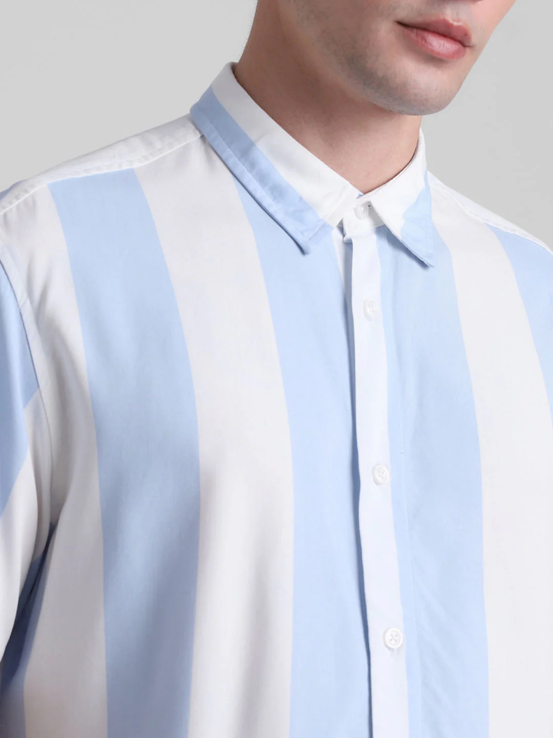 Blue Striped Short Sleeves Shirt - Image 5