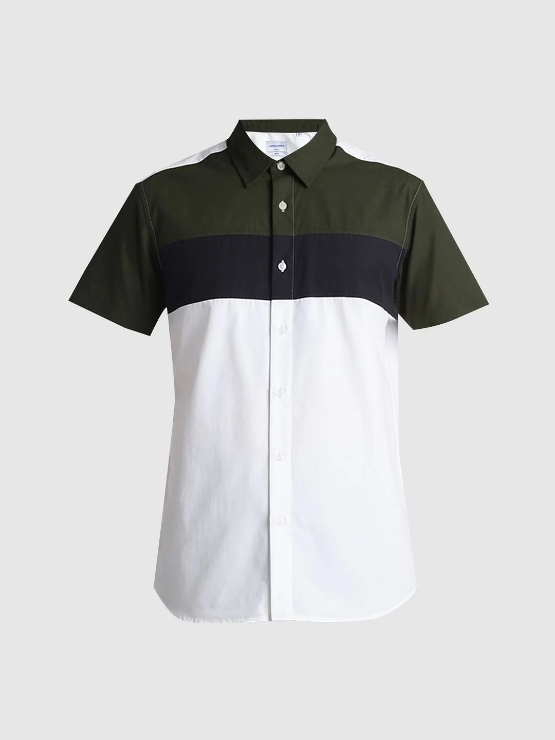 Green Colourblocked Short Sleeves Shirt - Image 7