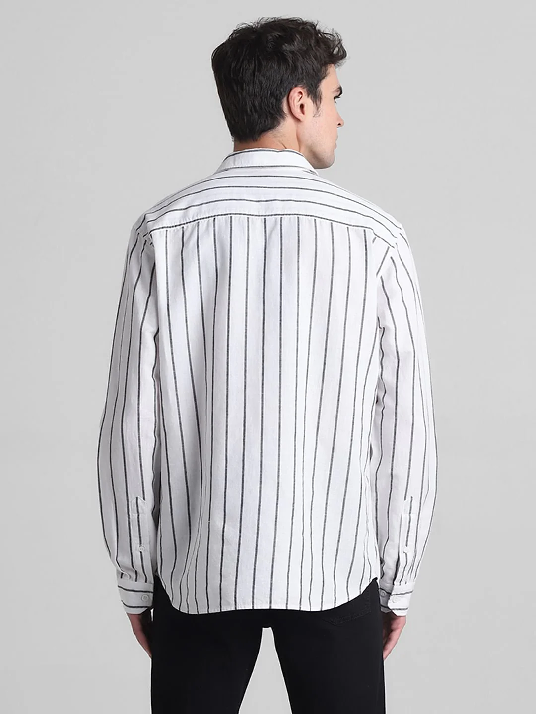 White Striped Full Sleeves Shirt - Image 4