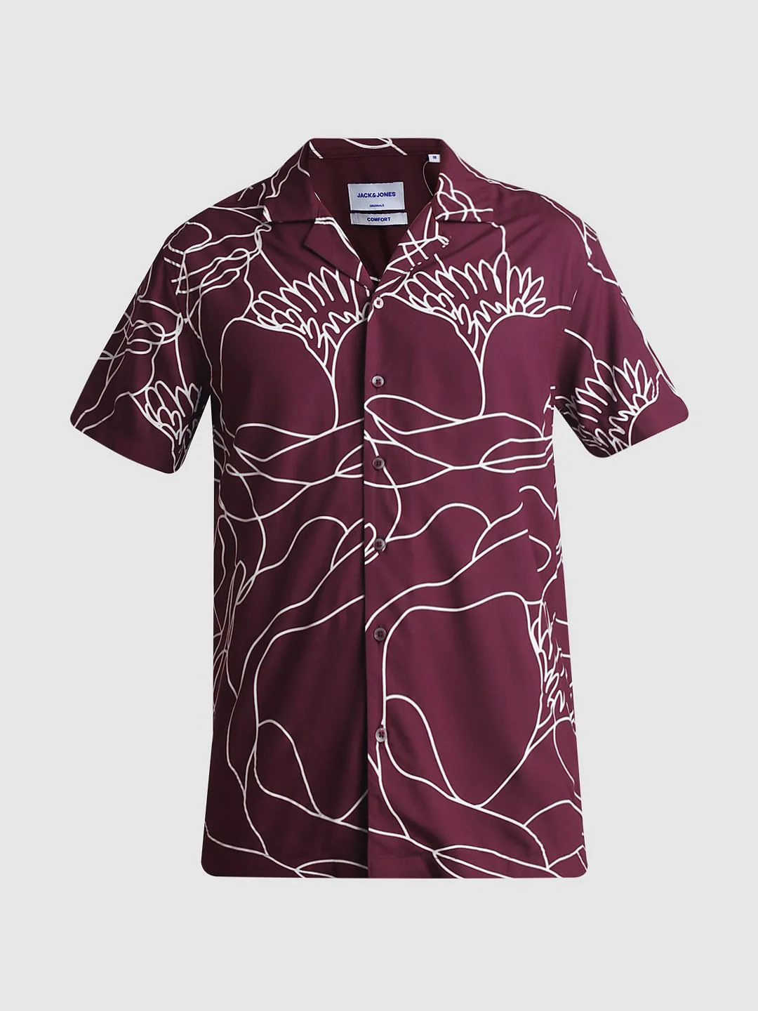 Wine Printed Short Sleeves Shirt - Image 7