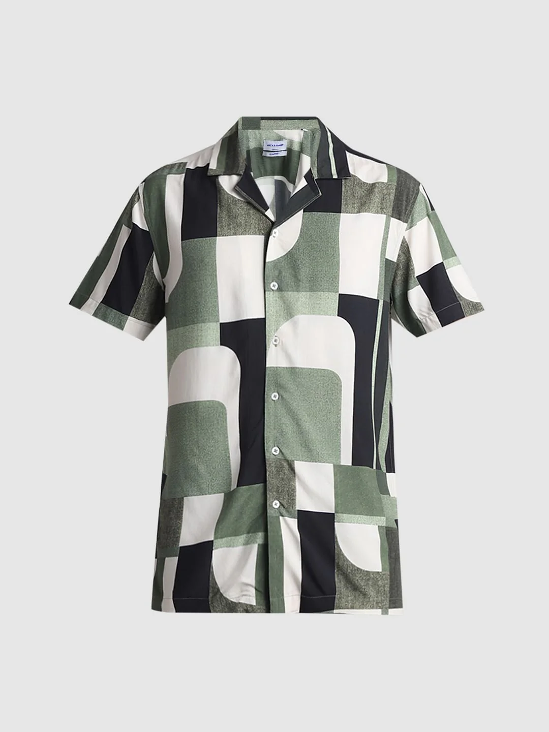 Green Printed Short Sleeves Shirt - Image 7