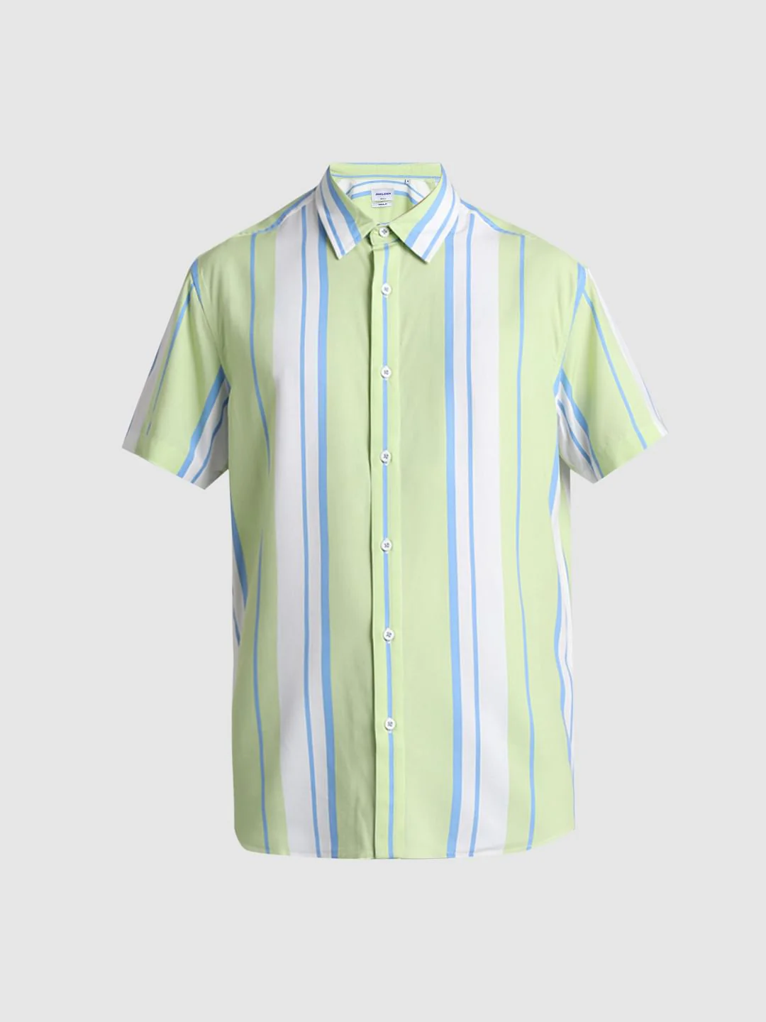 Green Striped Short Sleeves Shirt - Image 7