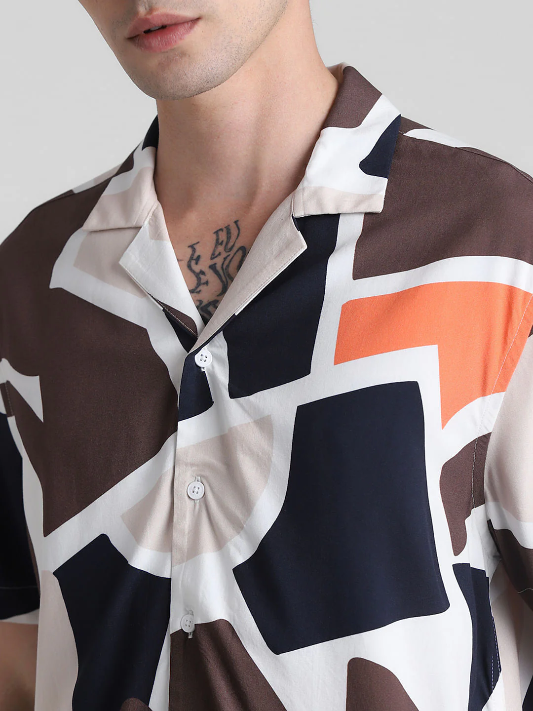 Brown Printed Short Sleeves Shirt - Image 5
