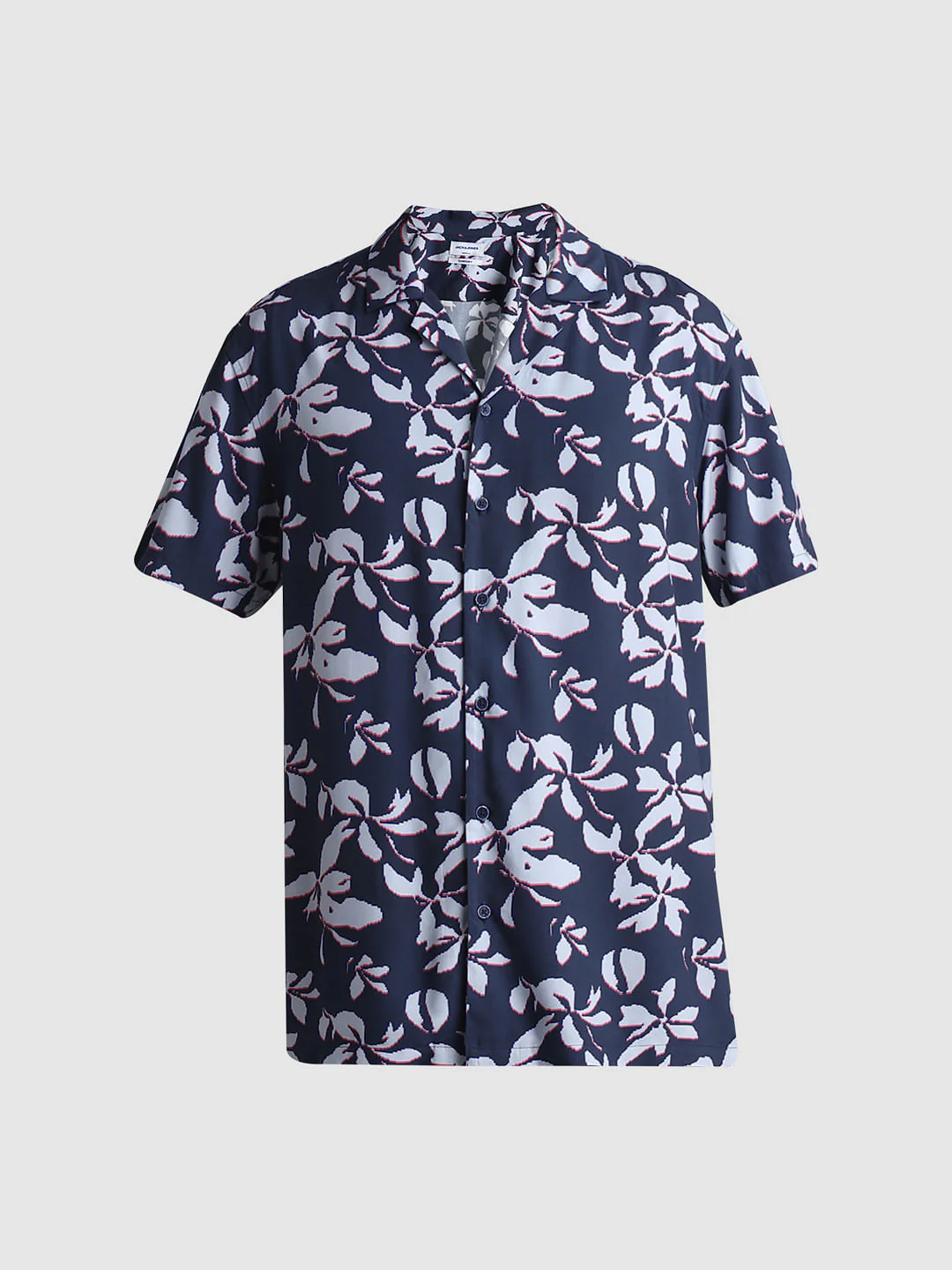 Dark Blue Floral Short Sleeves Shirt - Image 7