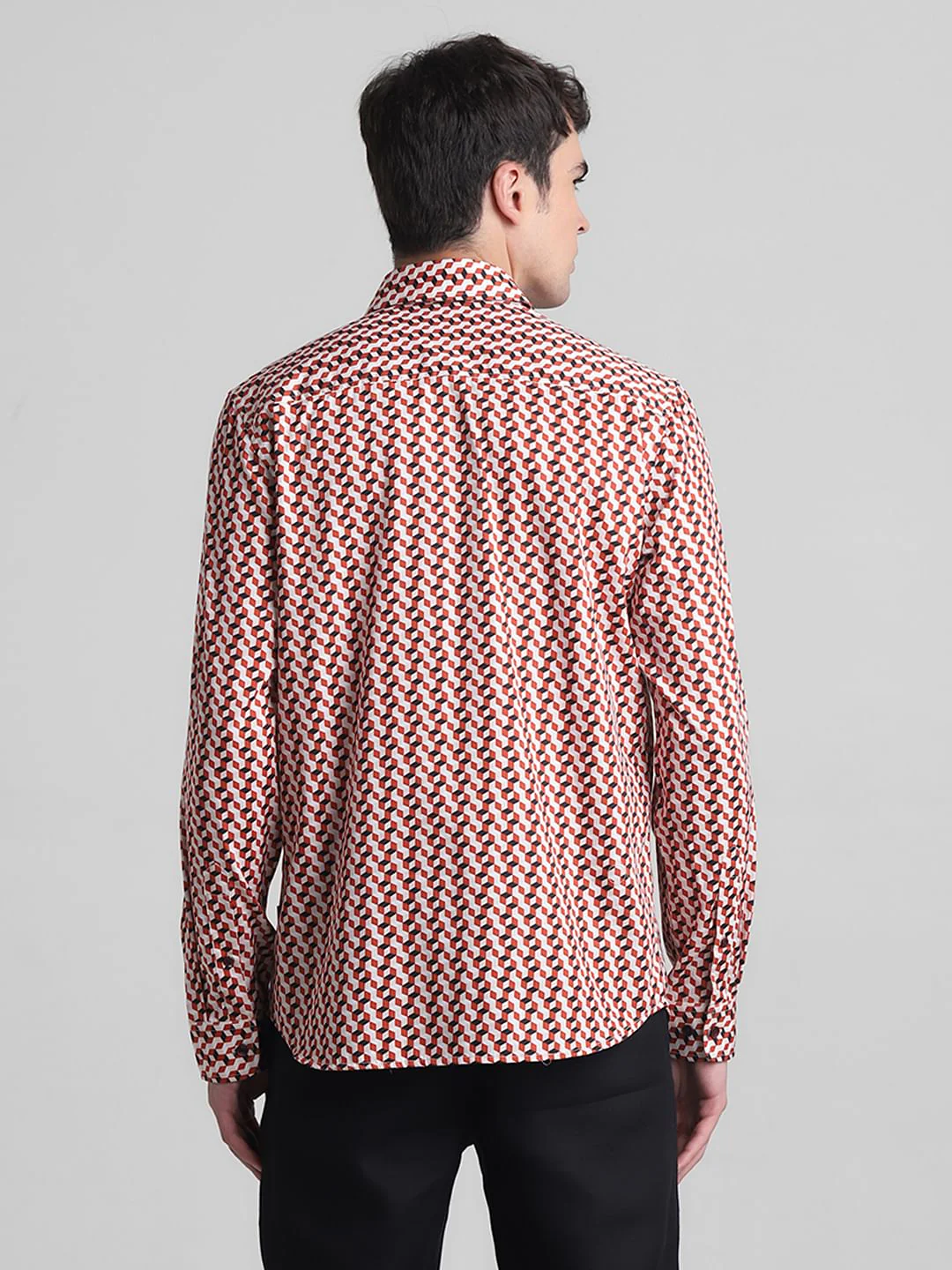 Red Printed Full Sleeves Shirt - Image 4