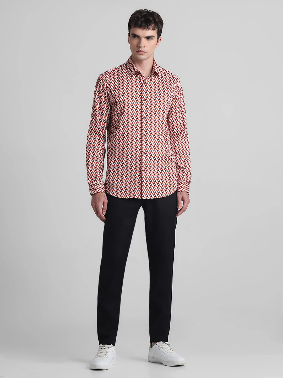 Red Printed Full Sleeves Shirt - Image 6
