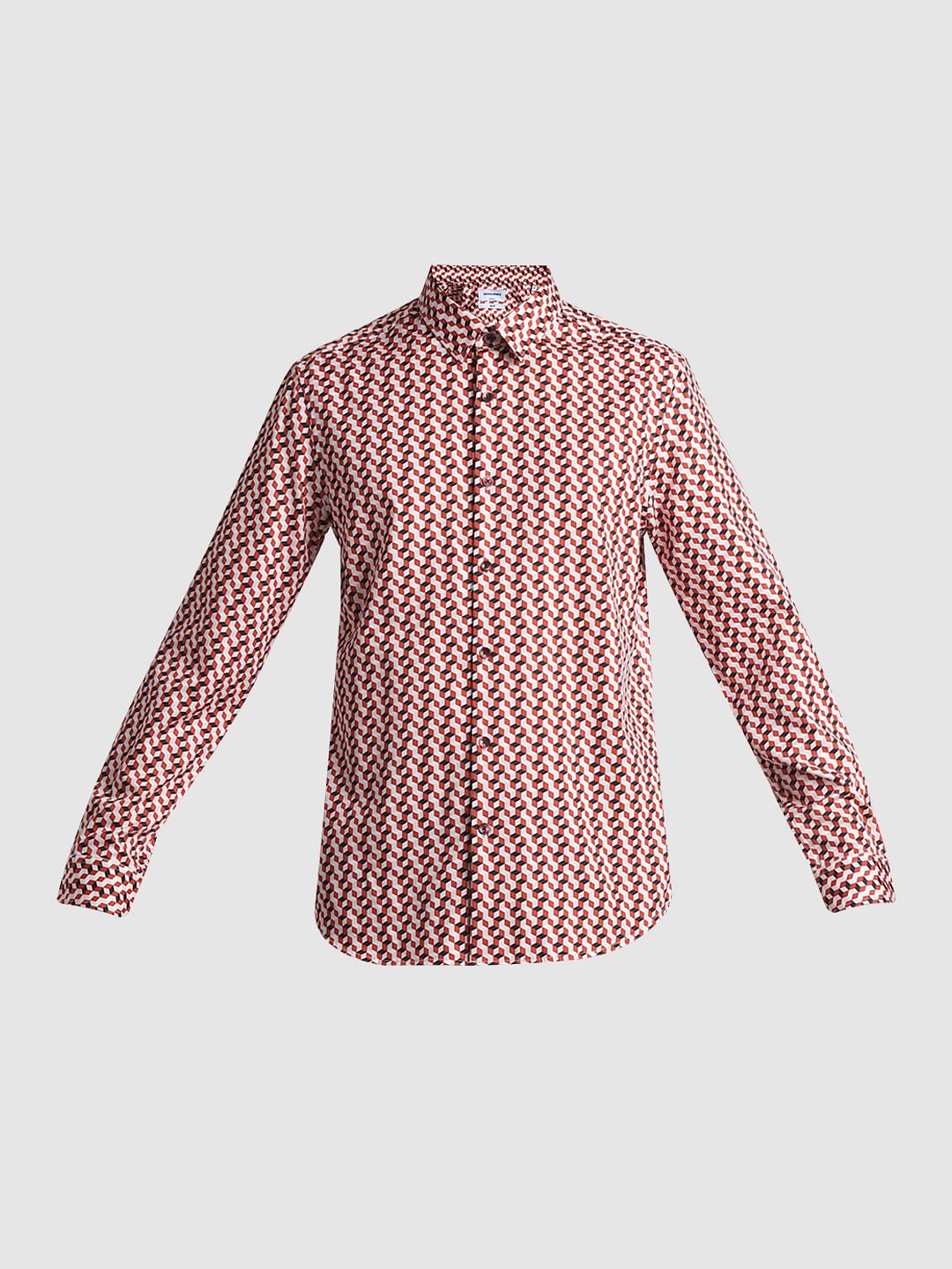 Red Printed Full Sleeves Shirt - Image 7