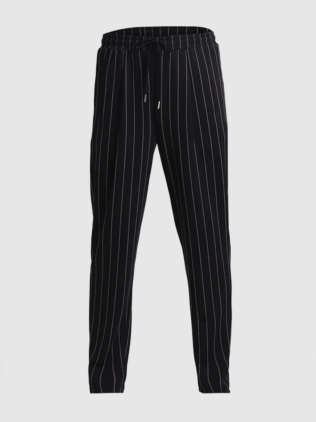 Black Mid Rise Striped Jogger Pants - Image 7