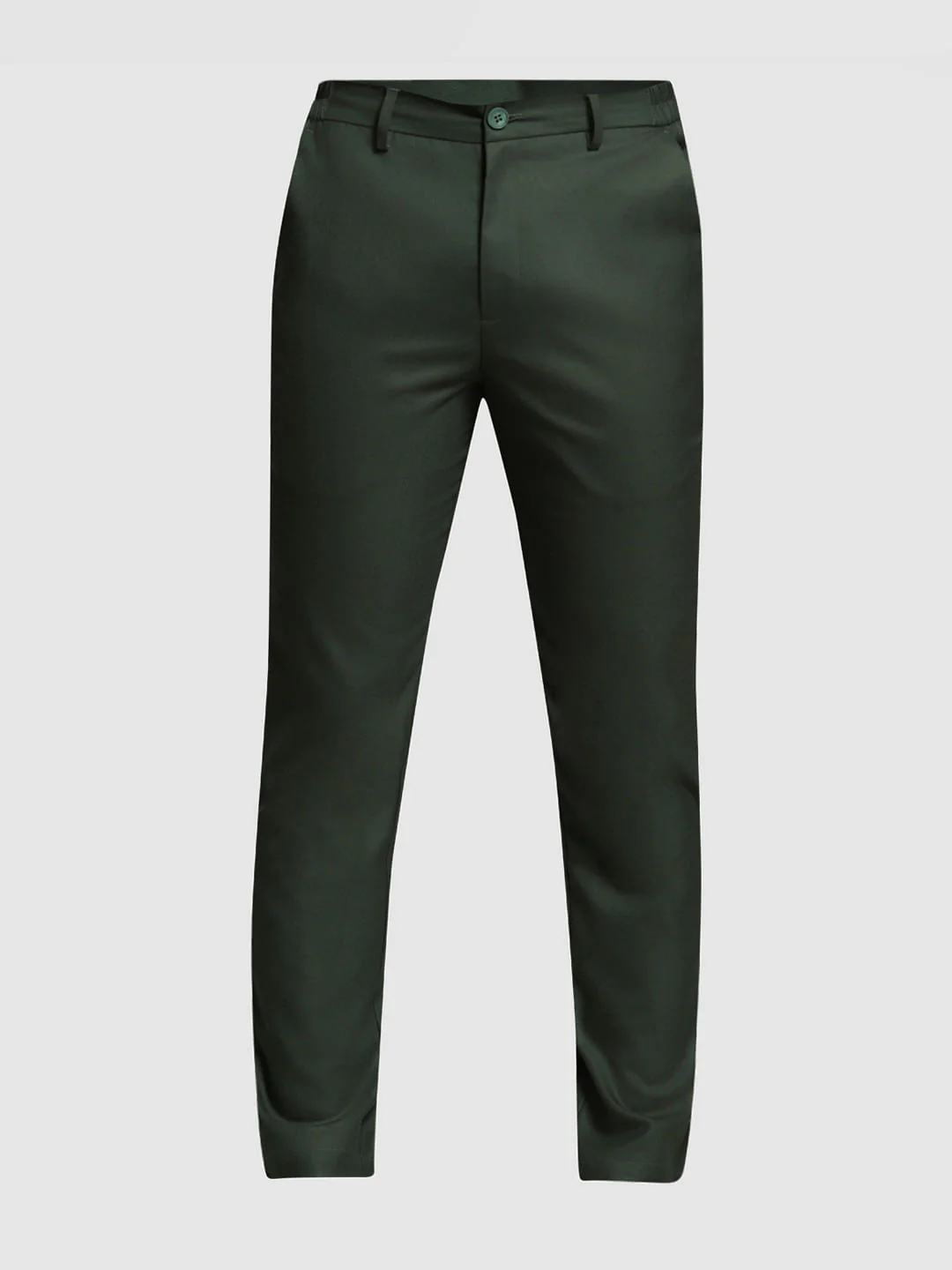 Dark Green Mid Rise Slim Fit Pants - Image 7