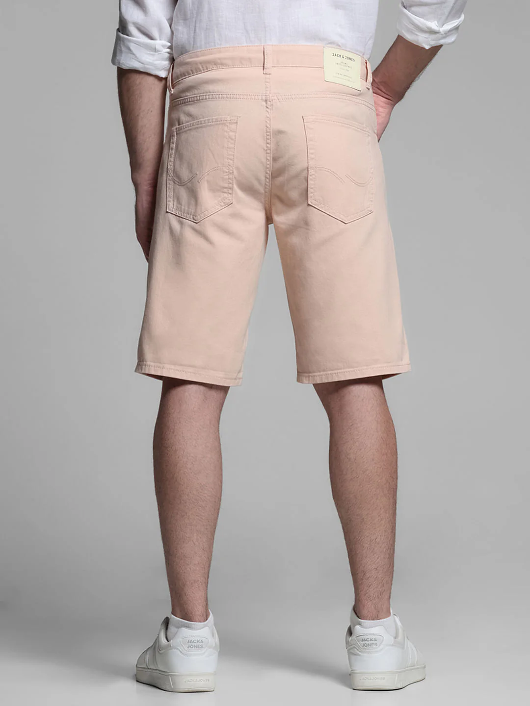 Pink Mid Rise Cotton Shorts - Image 3