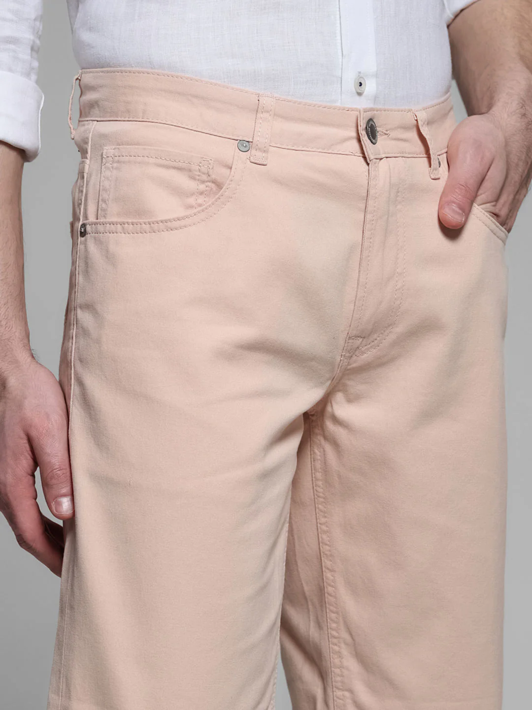 Pink Mid Rise Cotton Shorts - Image 4