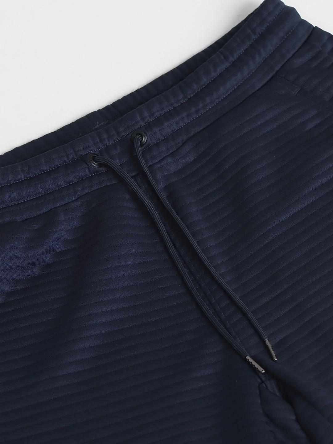 Navy Blue Mid Rise Textured Shorts - Image 5
