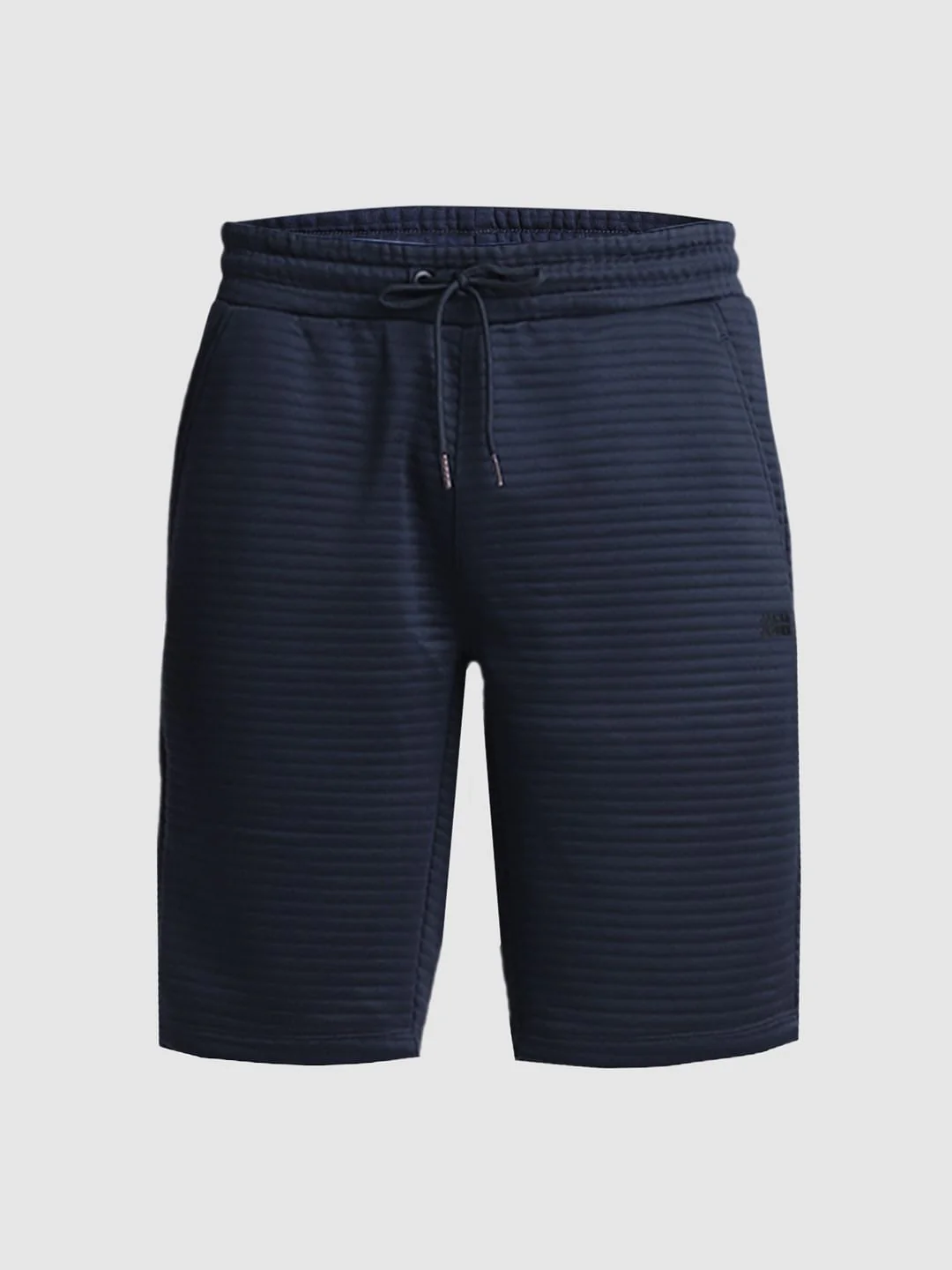 Navy Blue Mid Rise Textured Shorts - Image 7