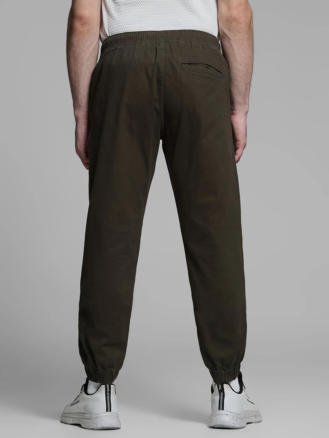 Green Mid Rise Cotton Jogger Pants - Image 3