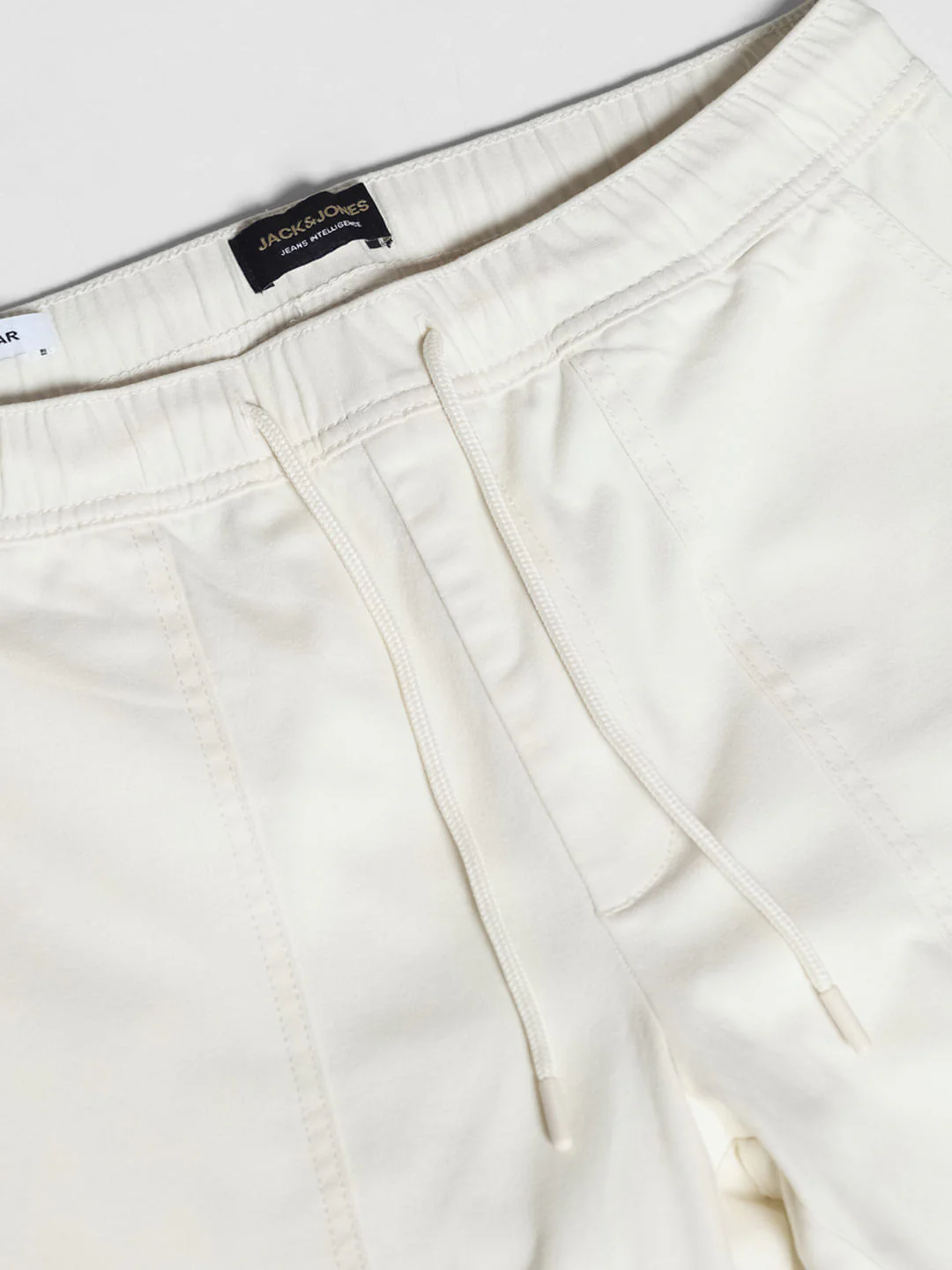 Beige Mid Rise Cotton Jogger Pants - Image 5
