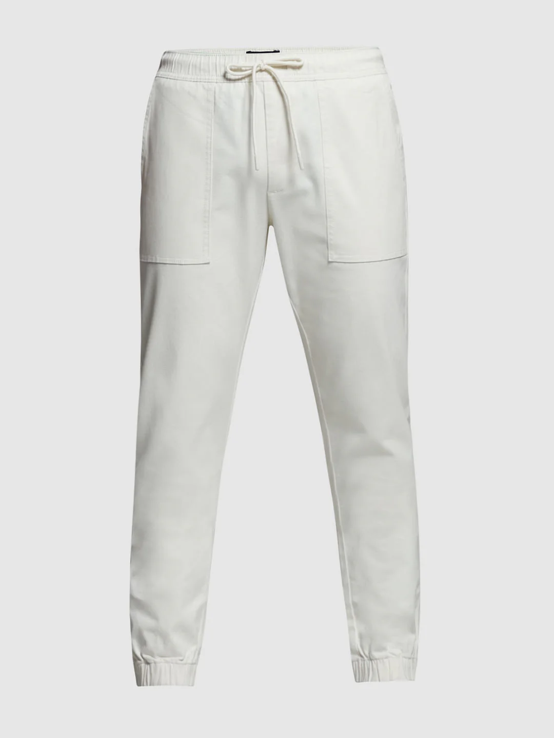 Beige Mid Rise Cotton Jogger Pants - Image 7