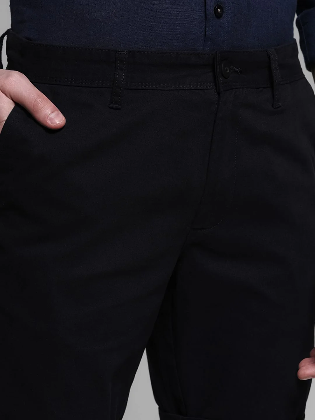 Black Mid Rise Cotton Shorts - Image 4
